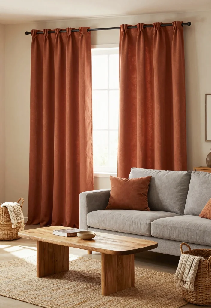 18 Curtains Living Room Colors Ideas Perfect Palette Picks - 2. Earthy Terracotta 1