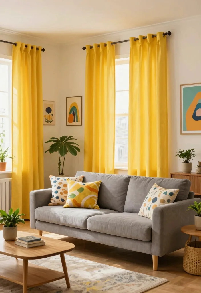 18 Curtains Living Room Colors Ideas Perfect Palette Picks - 4. Bright Sunny Yellow 1