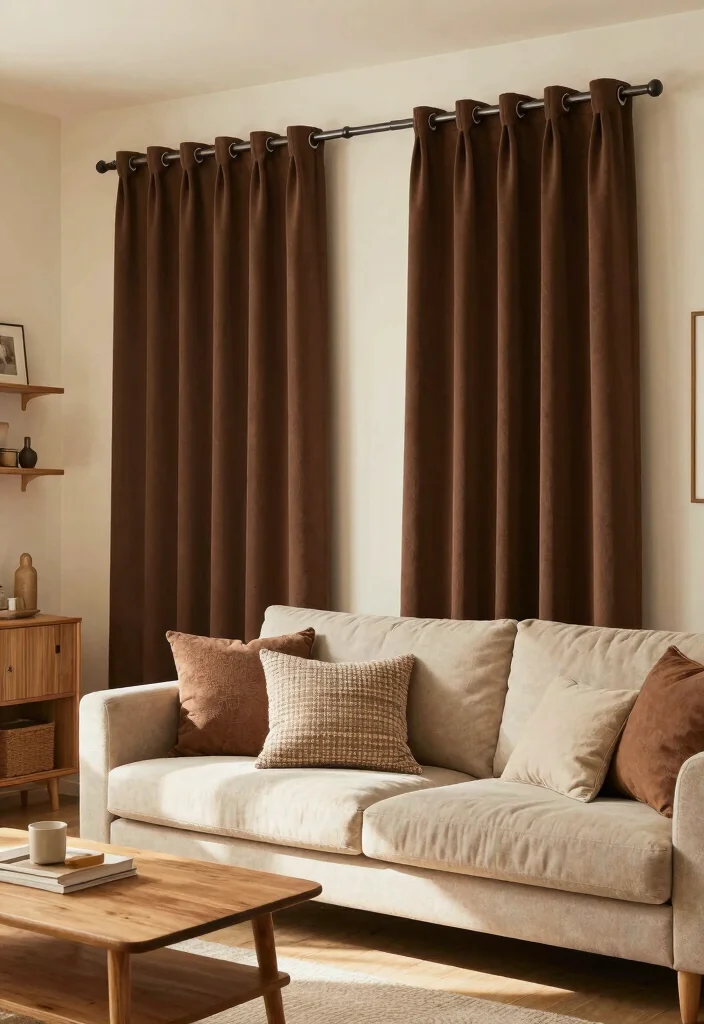 18 Curtains Living Room Colors Ideas Perfect Palette Picks - 6. Warm Chocolate Brown 1