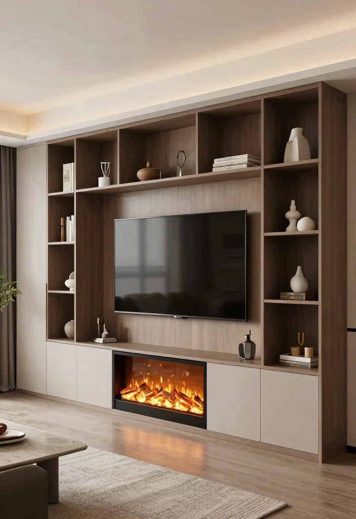 18 Double Height Living Room Wall Design Ideas Grand Impact - 10. Built-In Entertainment Centers 1