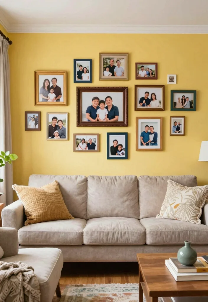 18 Double Height Living Room Wall Design Ideas Grand Impact - 18. Personalized Accent Walls 1