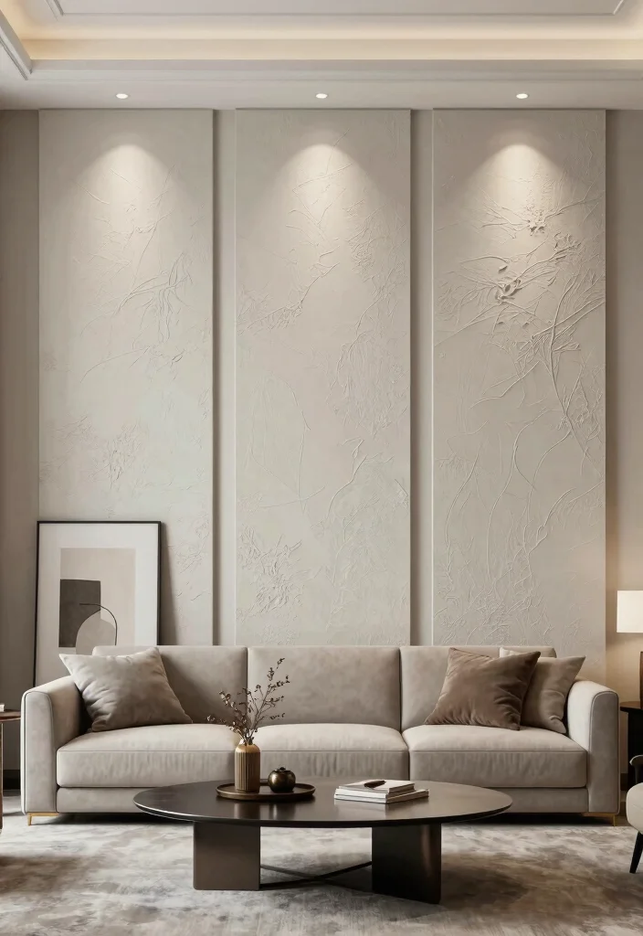 18 Double Height Living Room Wall Design Ideas Grand Impact - 4. Textured Wall Panels 1