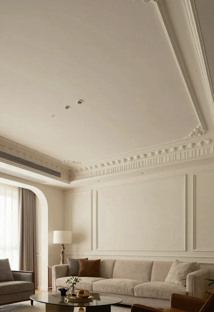 18 Double Height Living Room Wall Design Ideas Grand Impact - 7. Architectural Moldings 1