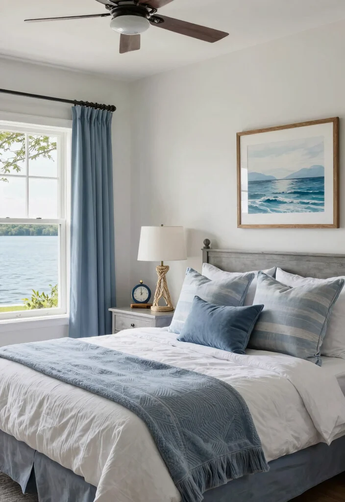 18 Lake House Bedroom Ideas: Relaxed Natural Retreat - 12. Nautical Touches 1