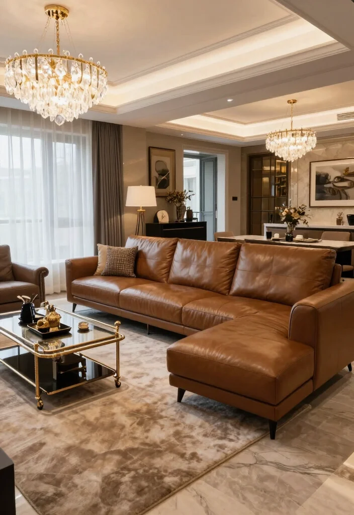 18 Leather Sofa Living Room Ideas Timeless Masculine Chic - 13. Luxurious Lounge Experience 1