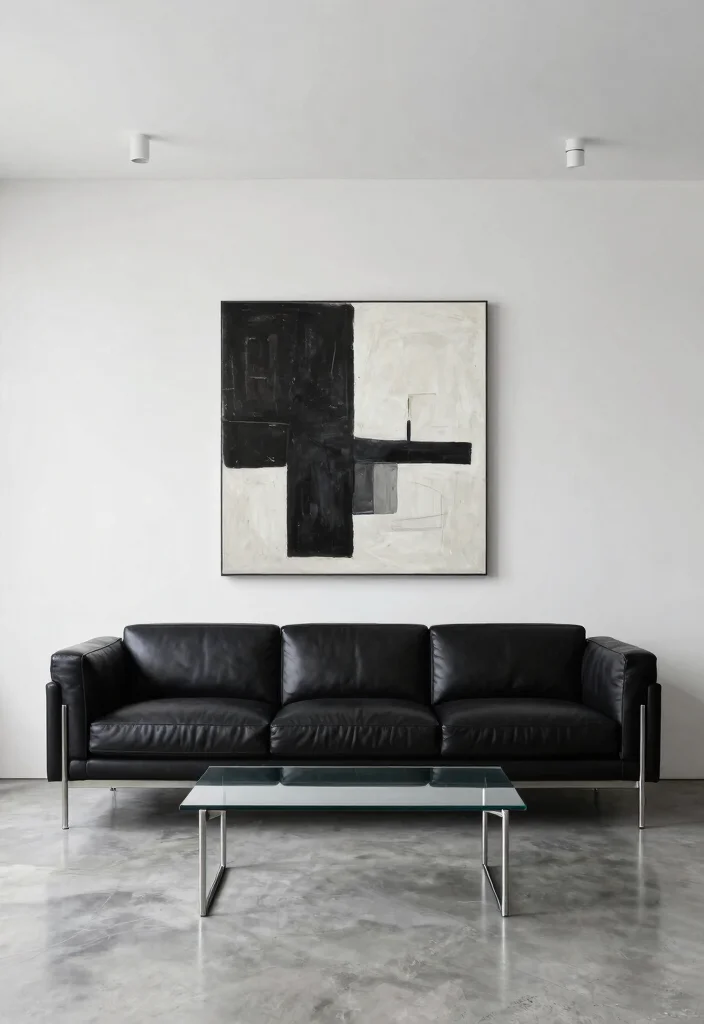 18 Leather Sofa Living Room Ideas Timeless Masculine Chic - 3. Minimalist Masculinity 1