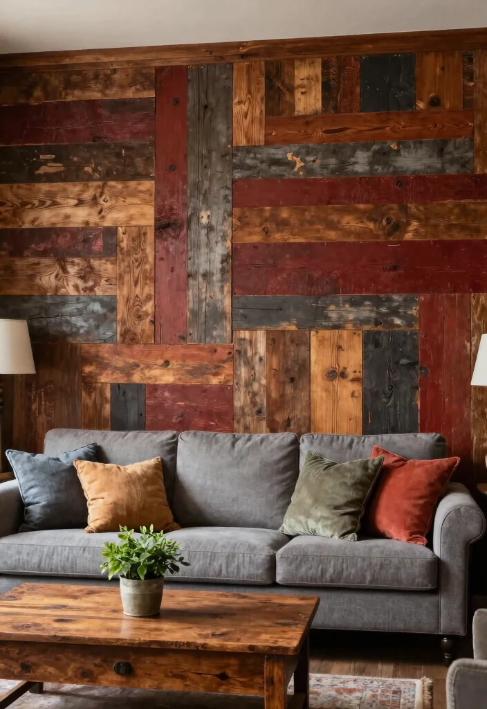 18 Living Room Wood Wall Ideas: Warm Textured Backdrop - 1. Reclaimed Barn Wood 1