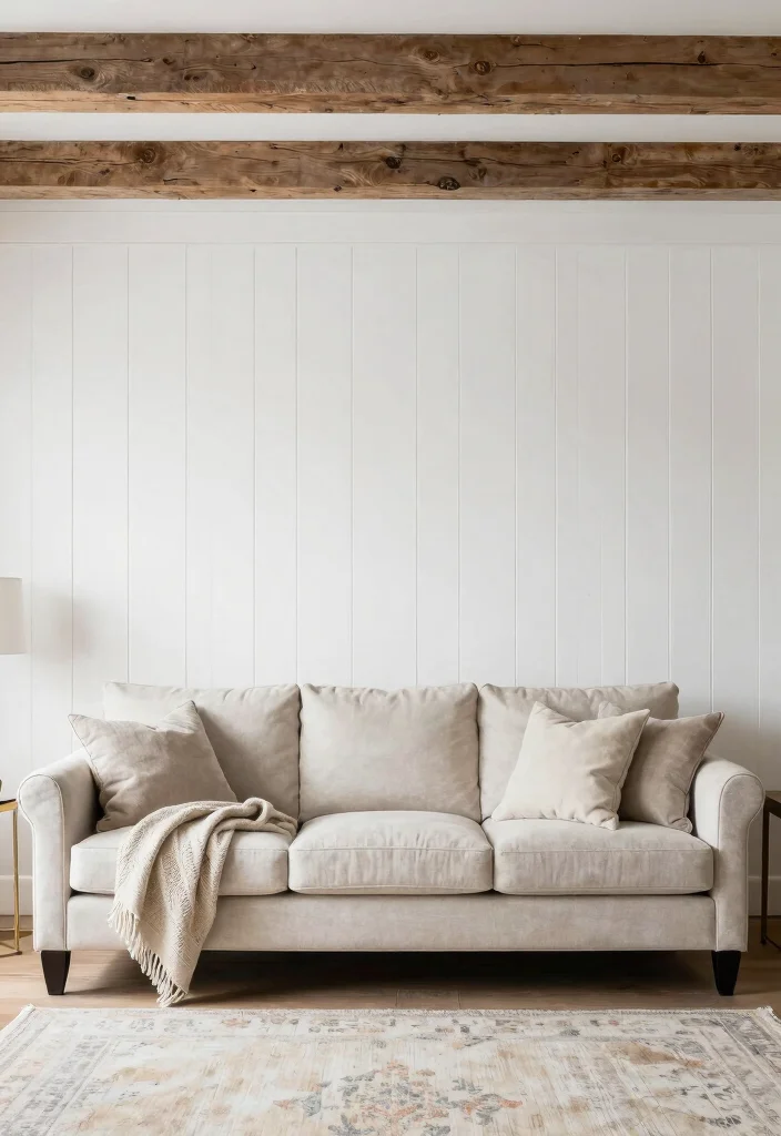 18 Living Room Wood Wall Ideas: Warm Textured Backdrop - 15. Wood Wall with Beadboard 1