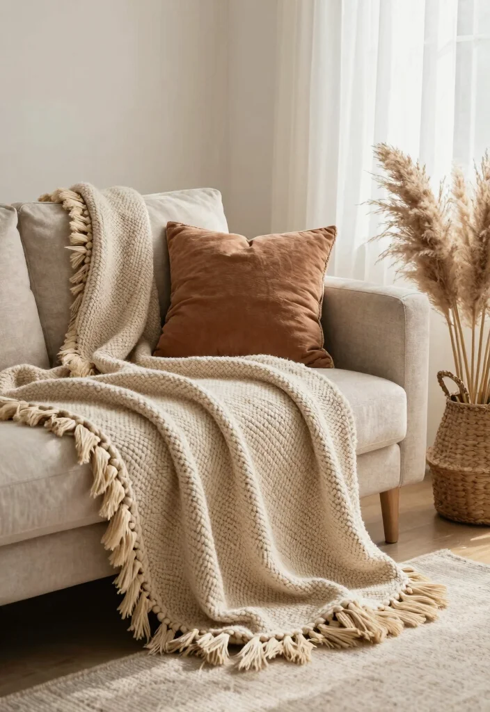 18 Pampas Grass Decor Living Room Ideas Soft Boho Texture - 3. Boho Braided Pampas Accents 1