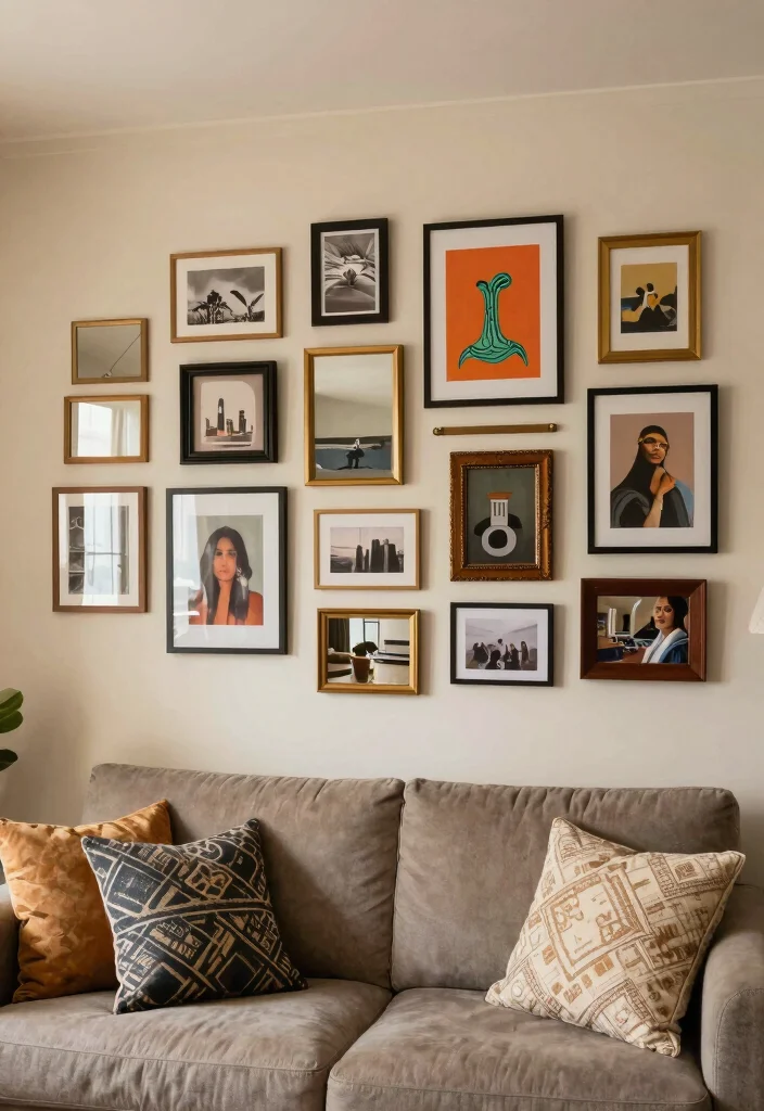 18 Small Living Room Decor Indian Apartment Ideas Smart Style - 7. Create a Gallery Wall 1