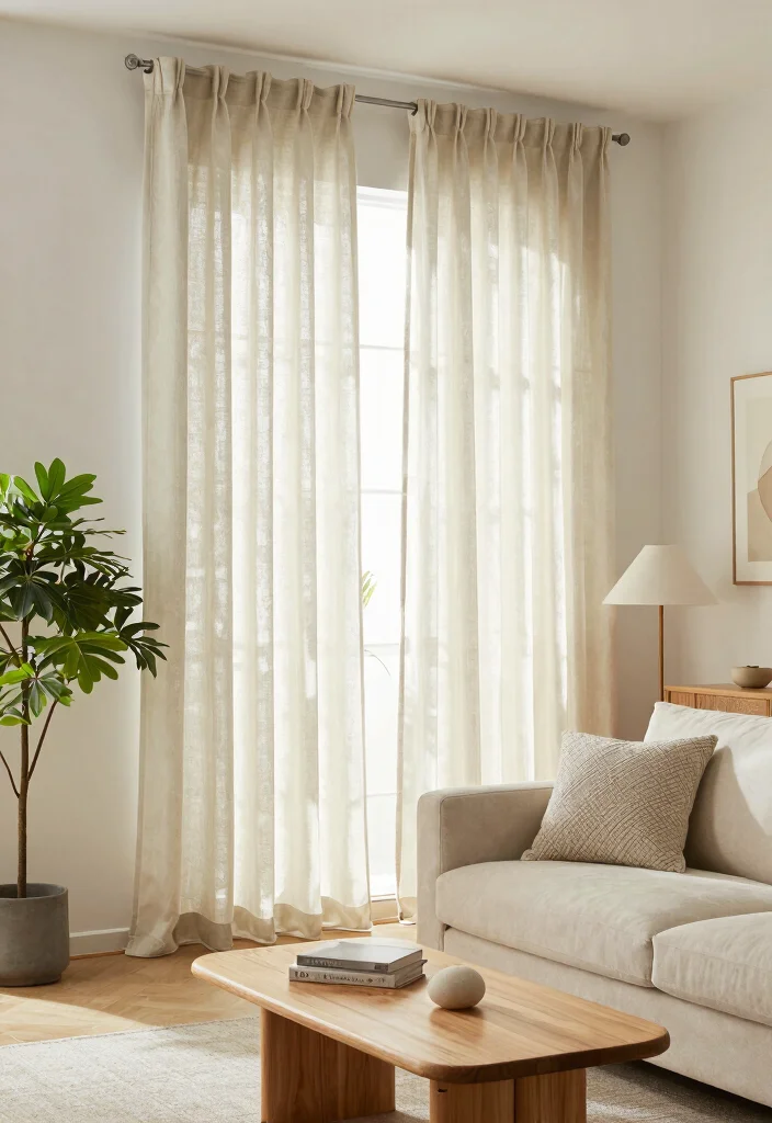 18 Wave Curtains Living Room Ideas for a Modern Flowing Look - 1. Organic Cotton Wave Curtains 1