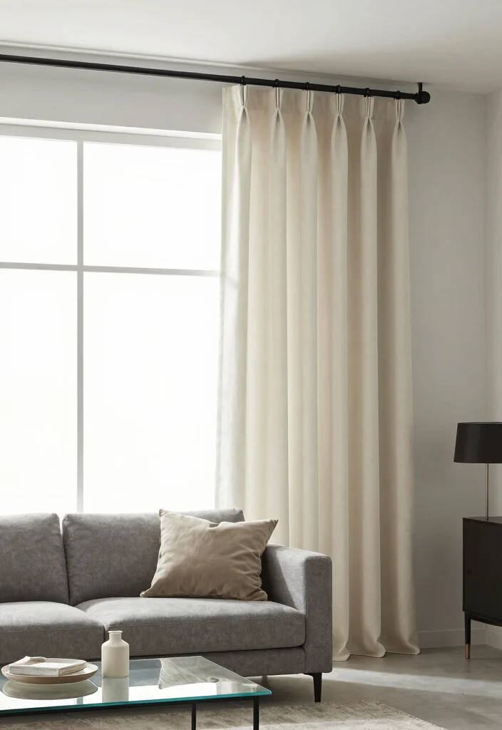 18 Wave Curtains Living Room Ideas for a Modern Flowing Look - 10. Curtain Rod Styles for Wave Curtains 1