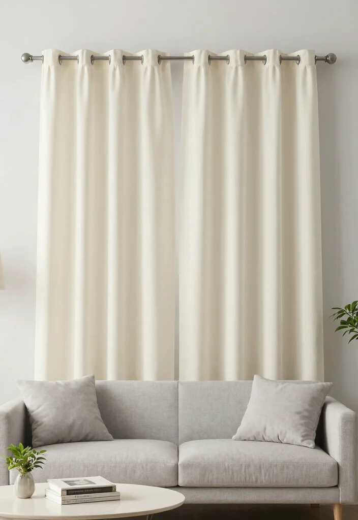 18 Wave Curtains Living Room Ideas for a Modern Flowing Look - 15. Minimalist Wave Curtains 1