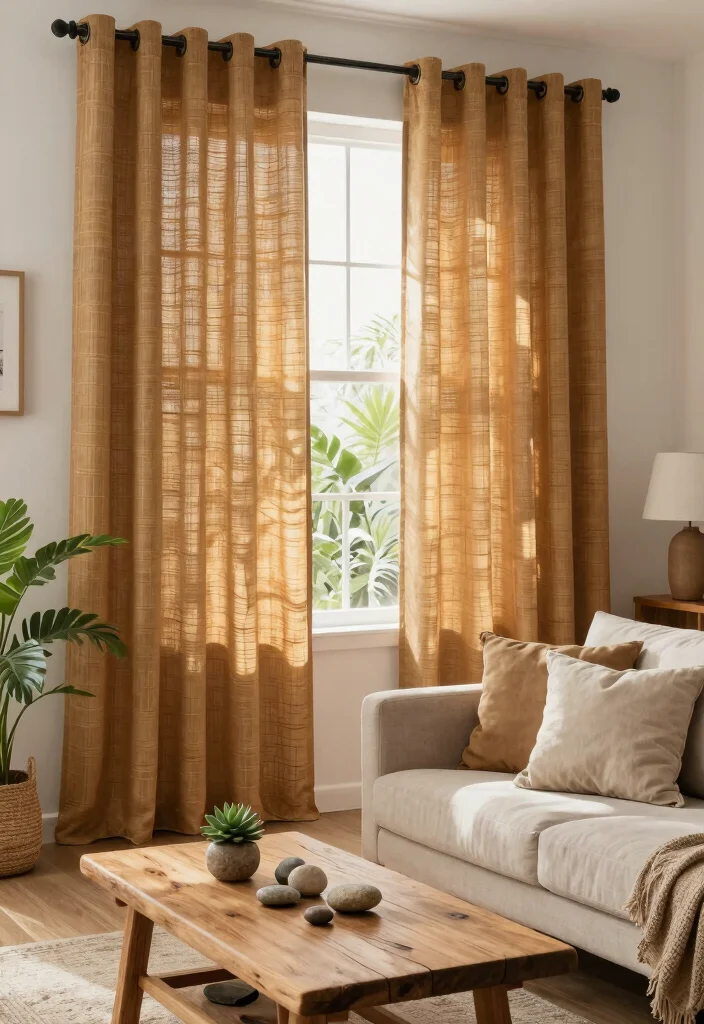 18 Wave Curtains Living Room Ideas for a Modern Flowing Look - 5. Eco-Friendly Fabric Choices 1