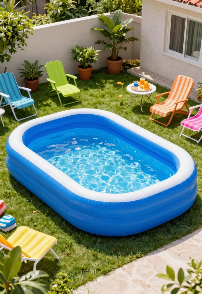 12 Above Ground Lap Pool Ideas for Small Backyards on a Budget - 3. Inflatable Lap Pool for Easy Setup 1
