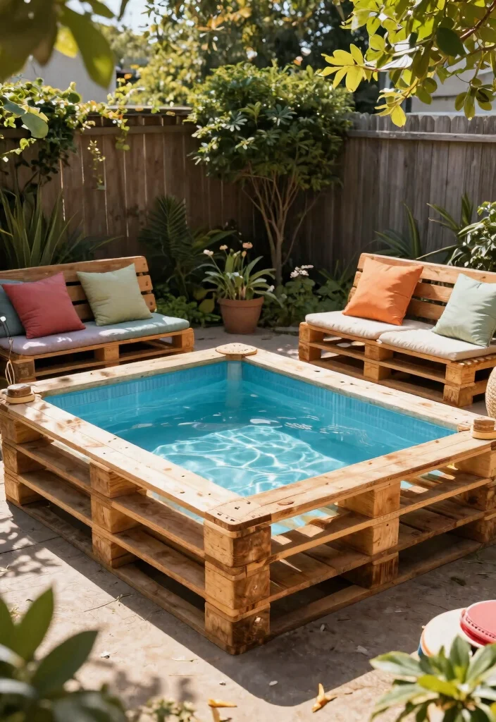 12 Above Ground Lap Pool Ideas for Small Backyards on a Budget - 4. DIY Pallet Pool for the Creative Soul 1