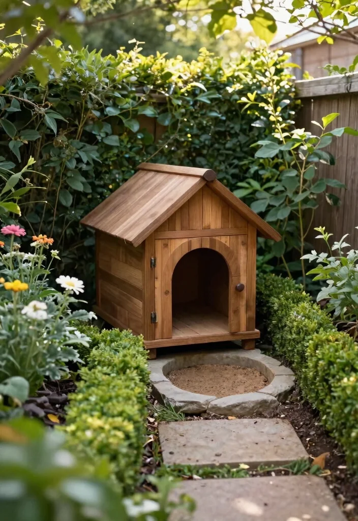 12 Backyard Dog Potty Area Ideas That Stay Clean and Out of Sight - 3. Hidden Dog House with Outdoor Potty Area 1