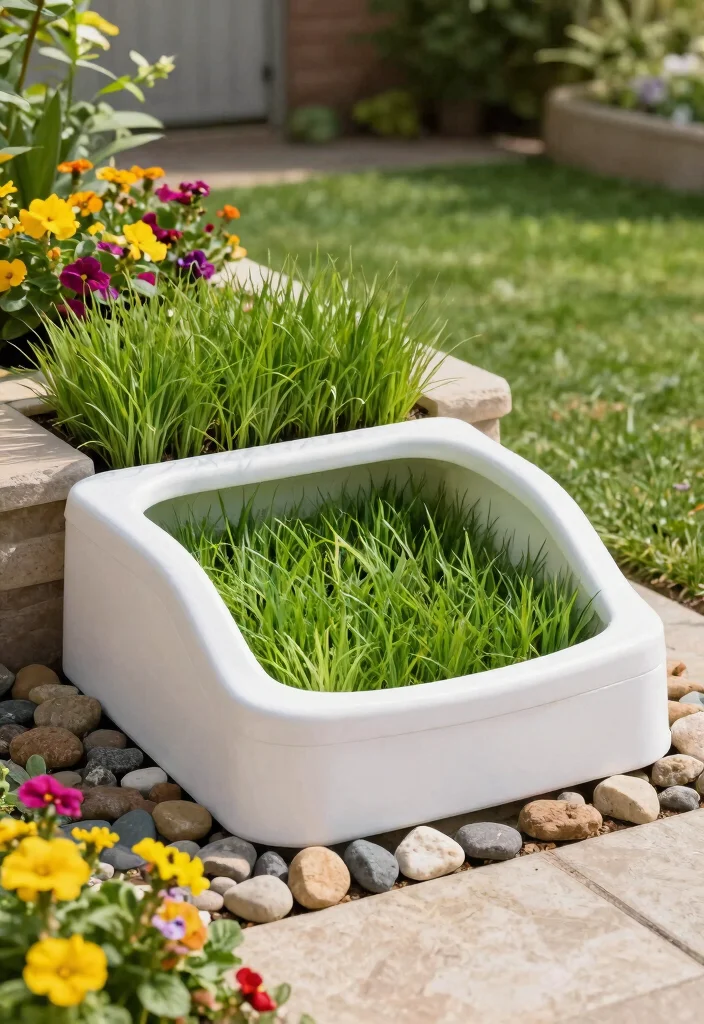 12 Backyard Dog Potty Area Ideas That Stay Clean and Out of Sight - 4. Raised Planter Potty Box 1