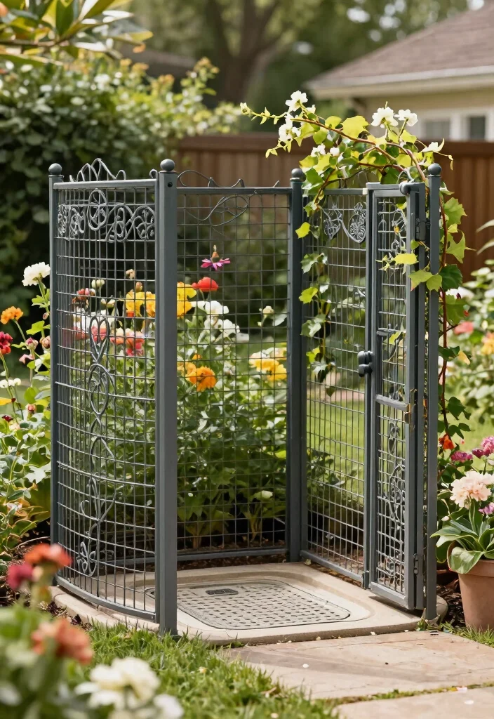 12 Backyard Dog Potty Area Ideas That Stay Clean and Out of Sight - 6. Decorative Wire Fencing for a Chic Look 1