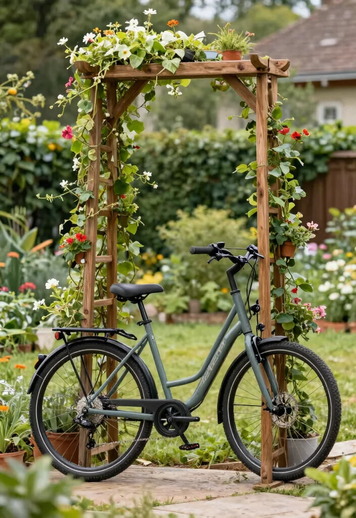 12 Electric Bike Storage Ideas for Heavy E-Bikes in Small Spaces - 11. Garden Trellis as Bike Storage Solution 1
