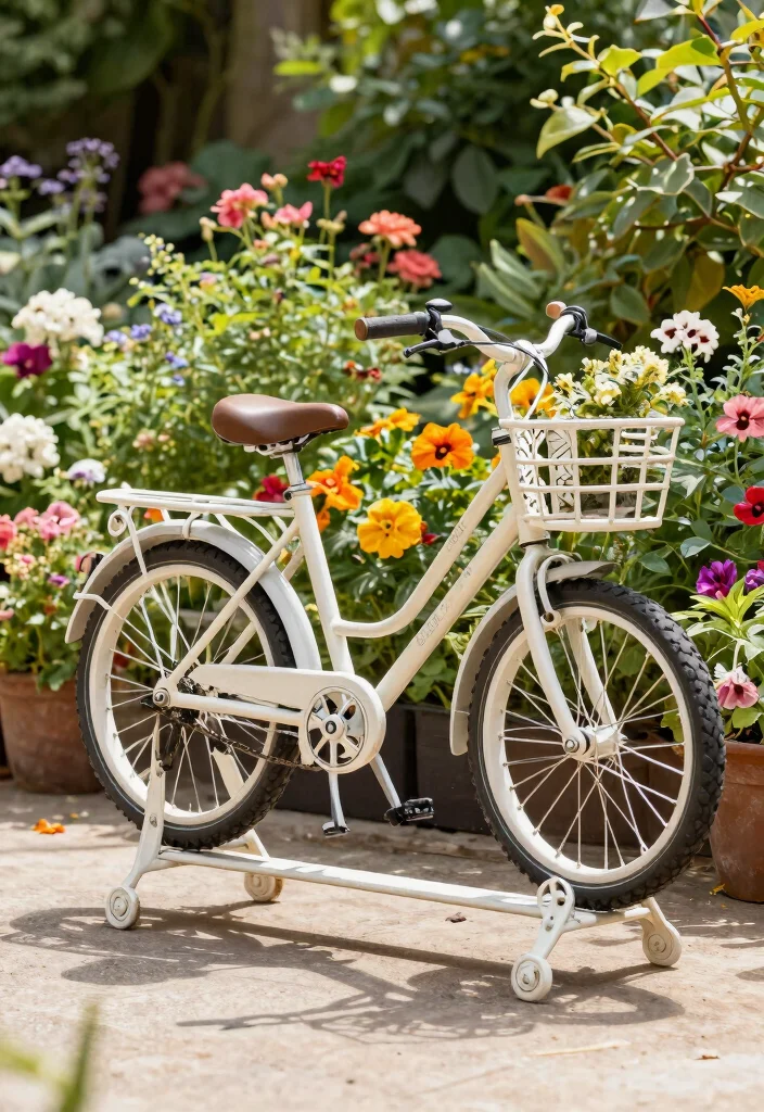 12 Electric Bike Storage Ideas for Heavy E-Bikes in Small Spaces - 8. Decorative Bike Stands that Enhance the Garden 1
