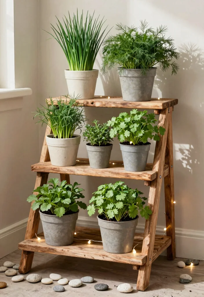 12 Herb Planter Box Ideas for Fresh Herbs Right Outside Your Kitchen - 2. Tiered Garden Shelf 1