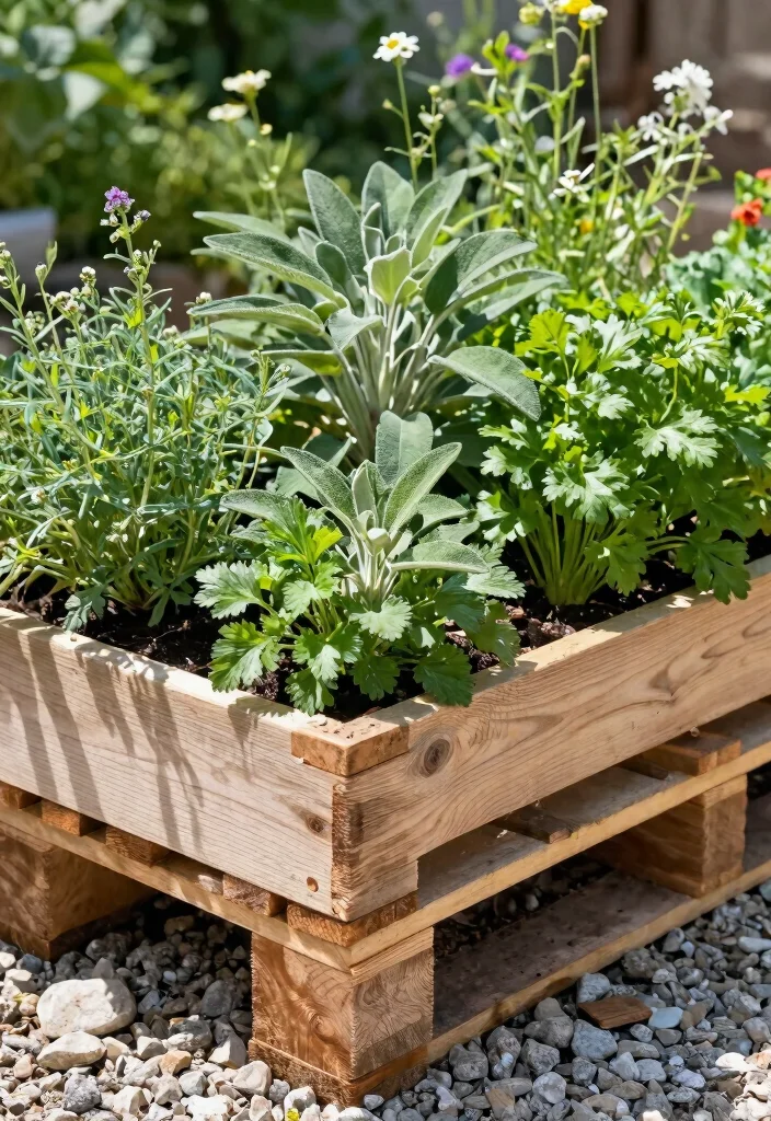 12 Herb Planter Box Ideas for Fresh Herbs Right Outside Your Kitchen - 4. Recycled Pallet Herb Garden 1