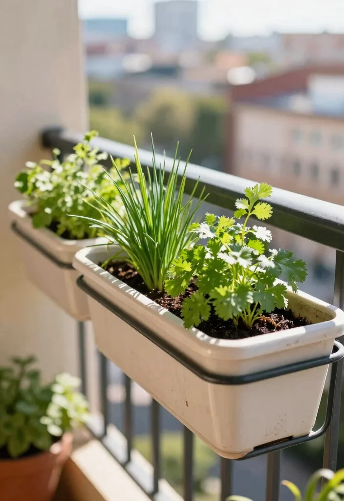 12 Herb Planter Box Ideas for Fresh Herbs Right Outside Your Kitchen - 7. Balcony Herb Planter Boxes 1