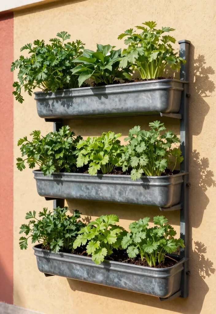 12 Herb Planter Box Ideas for Fresh Herbs Right Outside Your Kitchen - 9. DIY Vertical Gutter Garden 1