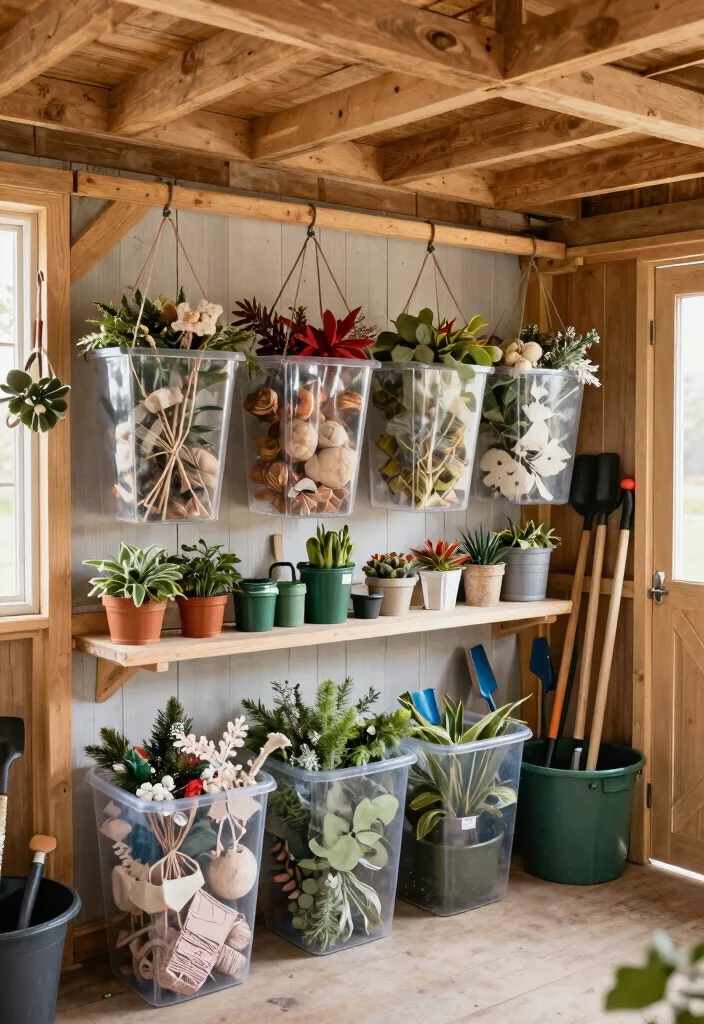 12 Shed Rafter Storage Ideas to Maximize Every Inch of Overhead Space - 12. Seasonal Decorations Storage 1