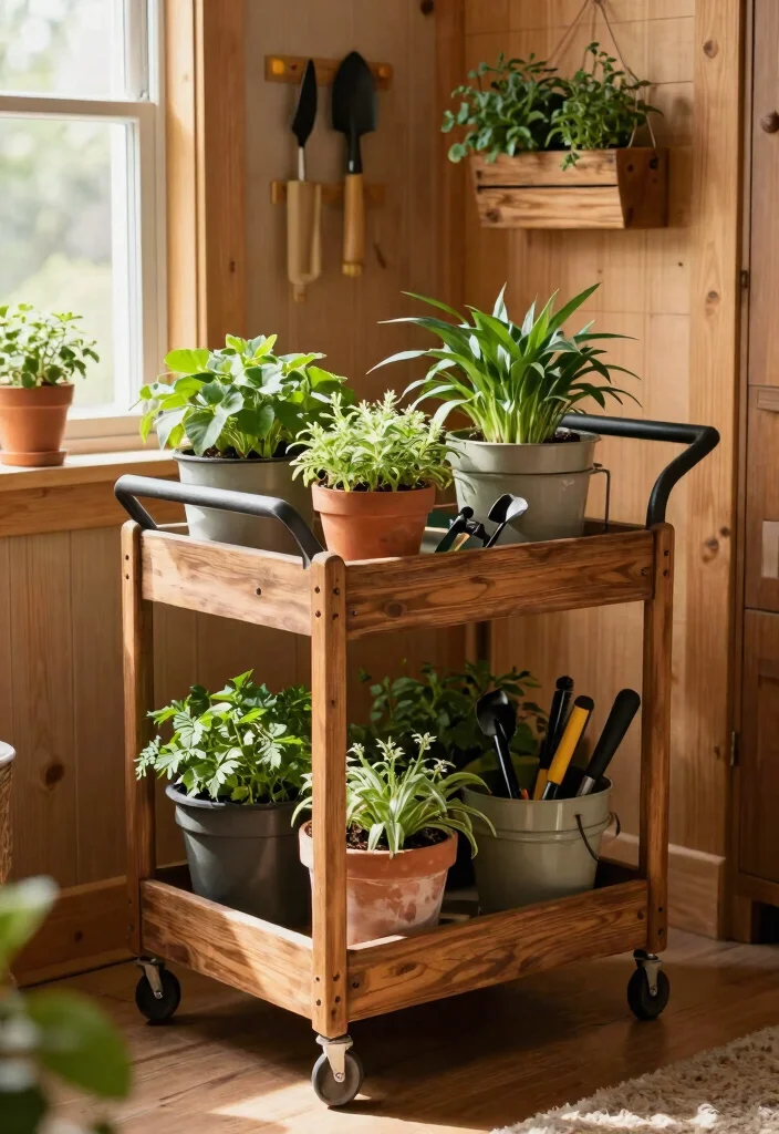 12 Utility Cart Ideas to Add Extra Storage to Any Bedroom - 1. Garden Tool Organizer 1