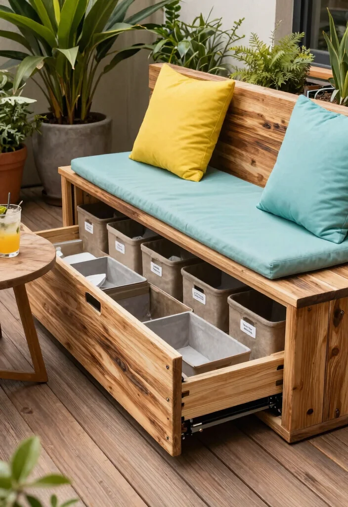 14 Deck Storage Box Ideas for a Tidy and Weatherproof Outdoor Space - 2. Multi-Functional Storage Benches 1