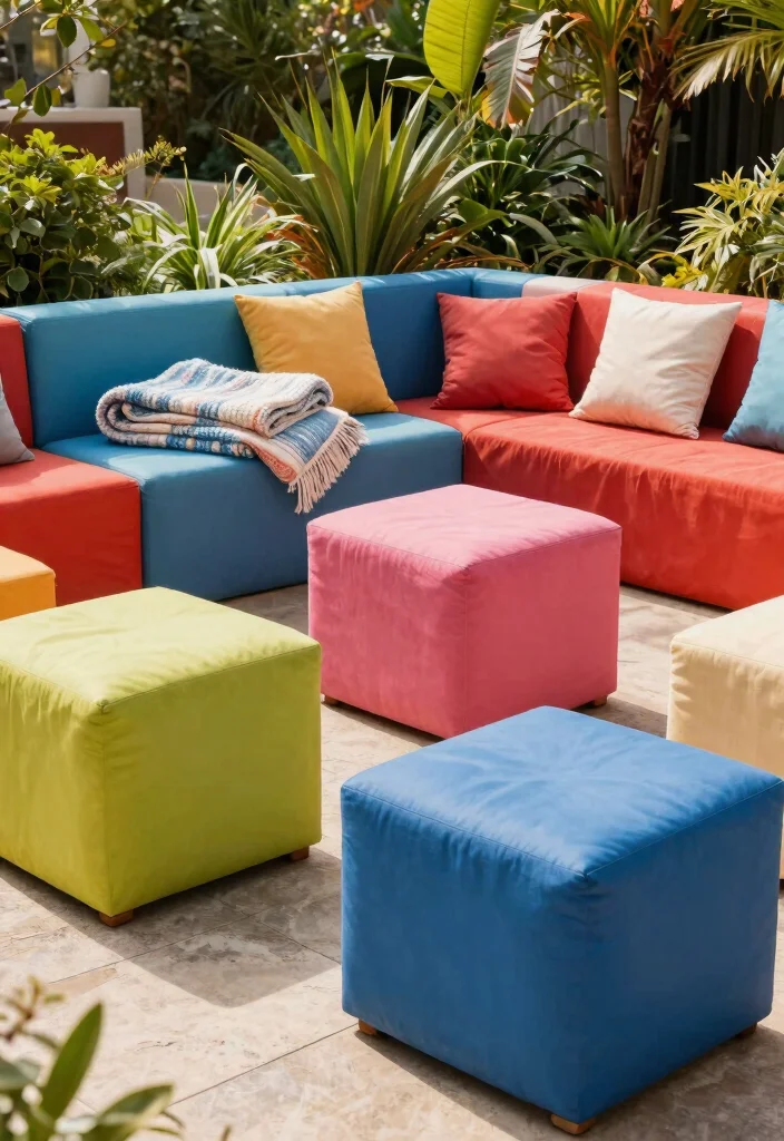 14 Deck Storage Box Ideas for a Tidy and Weatherproof Outdoor Space - 8. Compact Storage Ottomans 1