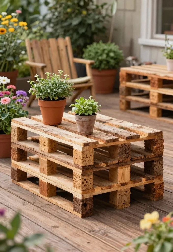 14 Deck Storage Box Ideas for a Tidy and Weatherproof Outdoor Space - 9. Rustic Pallet Storage Solutions 1
