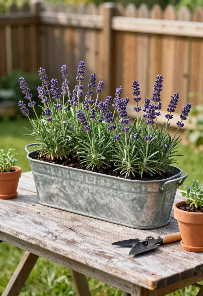 14 Galvanized Planter Ideas for a Rustic and Industrial Garden Look - 1. Vintage-Style Galvanized Trough Planter 1