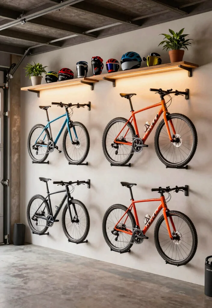 14 Multi Bike Storage Ideas for Families With More Than One Bike - 1. Vertical Wall-Mounted Racks 1
