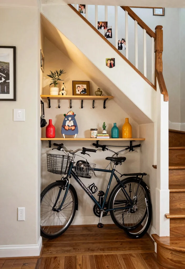 14 Multi Bike Storage Ideas for Families With More Than One Bike - 12. Under-Stairs Bike Storage 1