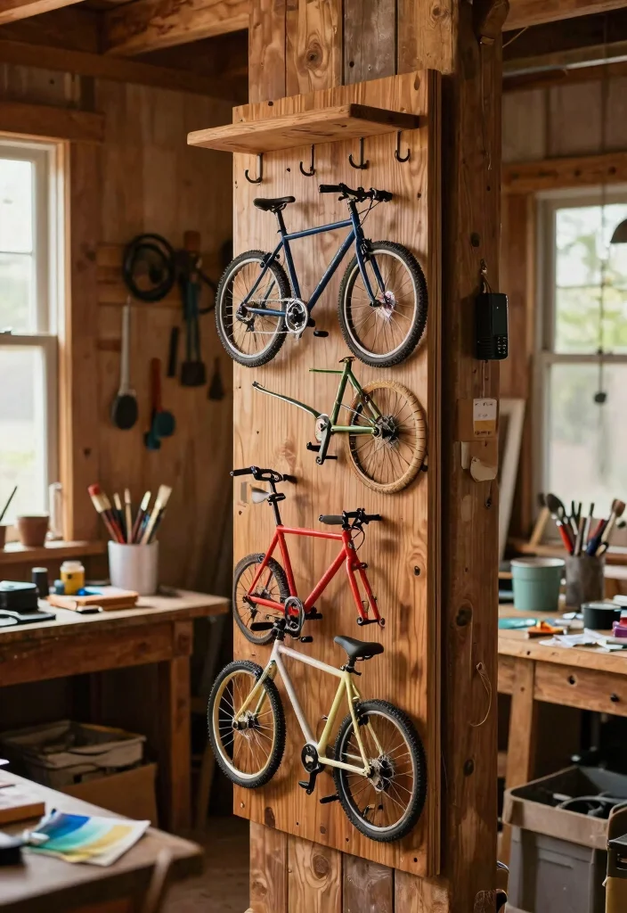 14 Multi Bike Storage Ideas for Families With More Than One Bike - 3. DIY Vertical Bike Hanger 1