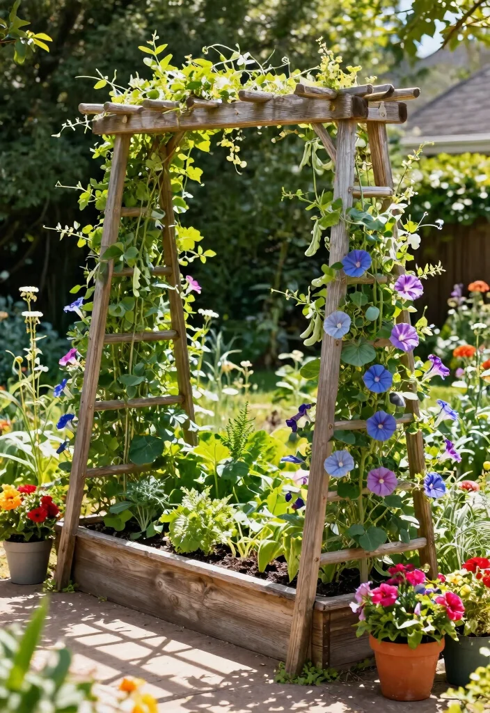 14 Raised Garden Bed Trellis Ideas to Grow More in Less Space - 1. Classic A-Frame Trellis 1