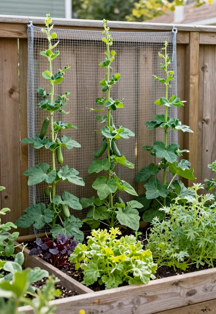 14 Raised Garden Bed Trellis Ideas to Grow More in Less Space - 12. Garden Netting Trellis 1