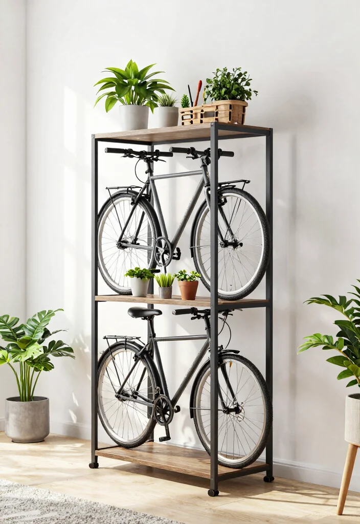 14 Small Space Bike Storage Ideas for Apartments and Tight Garages - 8. Bike Storage Tower 1