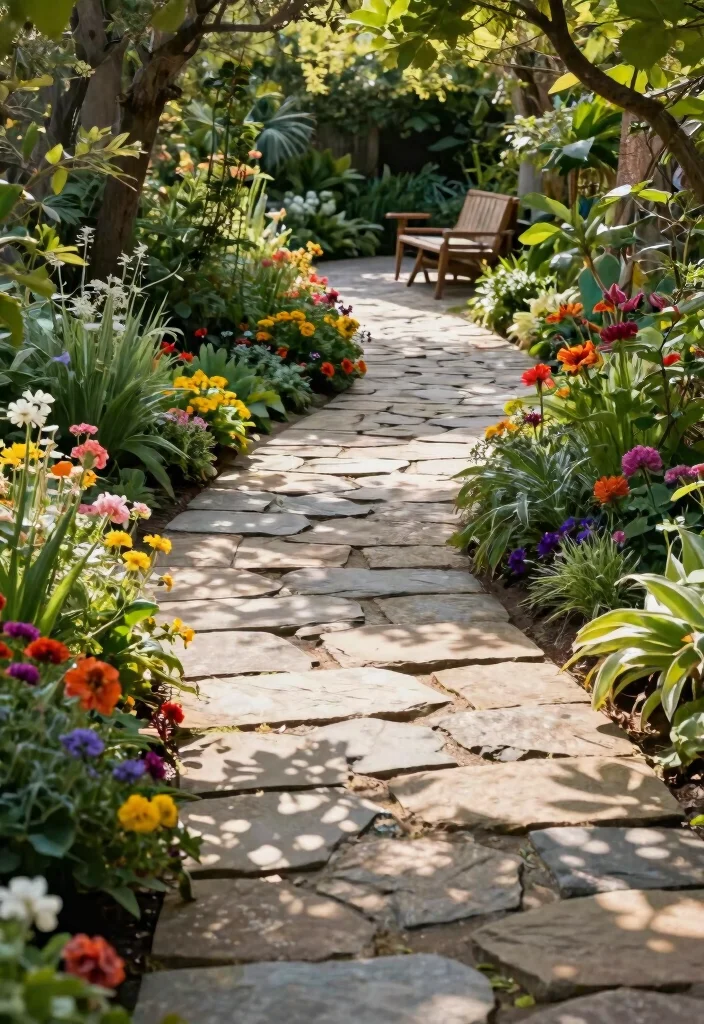 15 Backyard Paver Ideas for a Clean and Polished Outdoor Floor - 10. Flagstone Paths 1