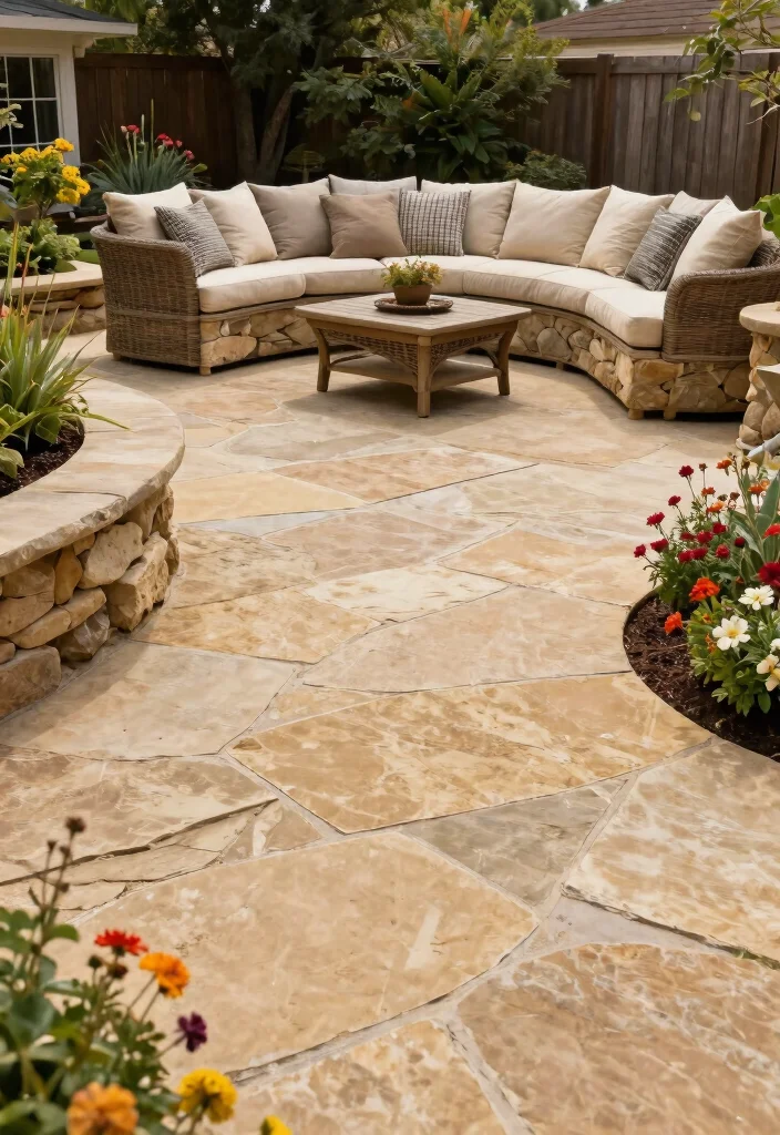 15 Backyard Paver Ideas for a Clean and Polished Outdoor Floor - 12. Sandstone Patios 1