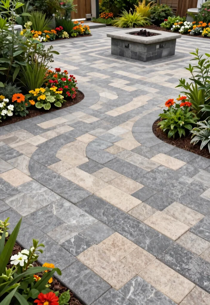 15 Backyard Paver Ideas for a Clean and Polished Outdoor Floor - 13. Interlocking Pavers 1