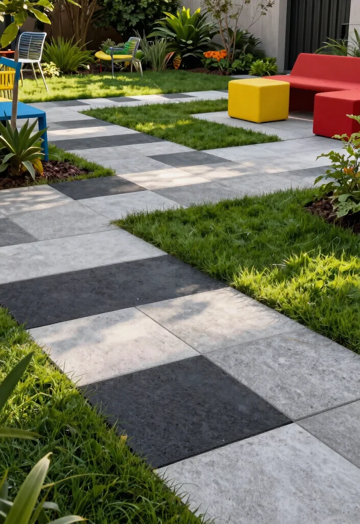 15 Backyard Paver Ideas for a Clean and Polished Outdoor Floor - 6. Concrete Pavers with Patterns 1