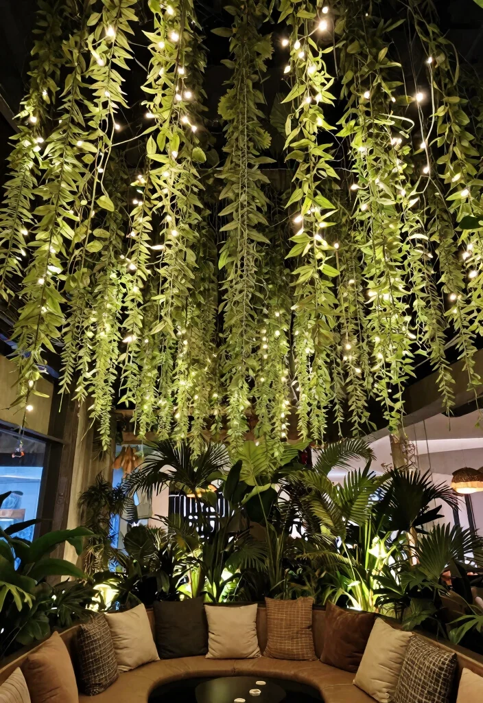 15 Ceiling Decoration Ideas That Transform a Plain Room Instantly - 10. Cascading Vines 1