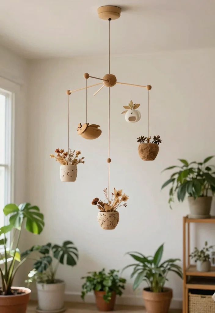 15 Ceiling Decoration Ideas That Transform a Plain Room Instantly - 11. Artistic Mobile Displays 1