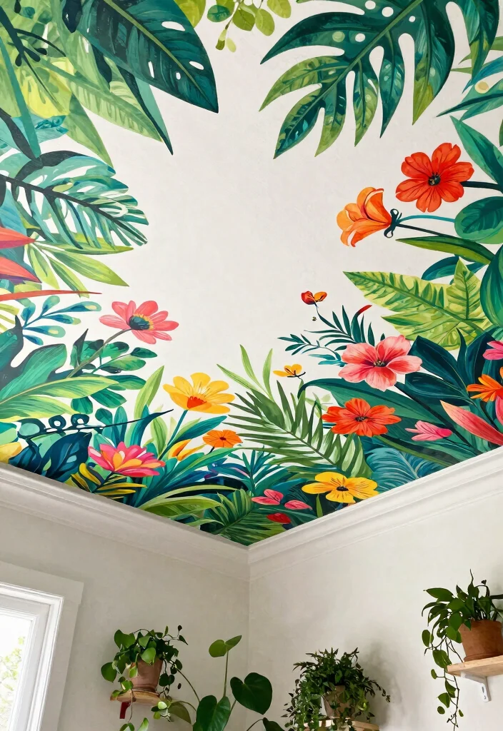 15 Ceiling Decoration Ideas That Transform a Plain Room Instantly - 3. Painted Ceiling Murals 1