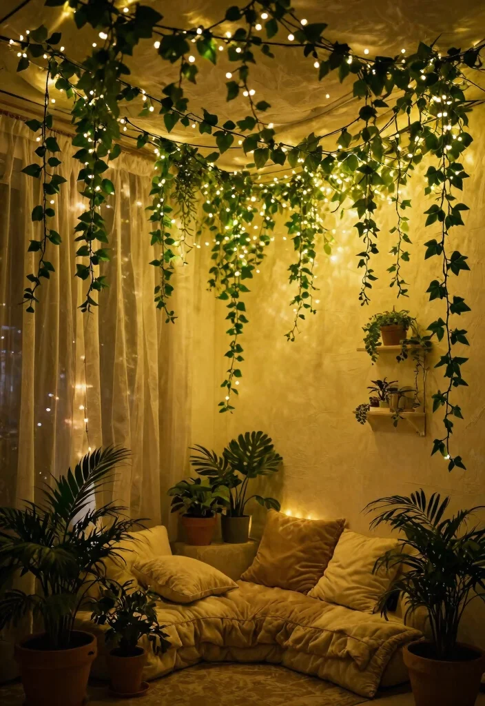 15 Ceiling Decoration Ideas That Transform a Plain Room Instantly - 4. Fairy Light Canopies 1