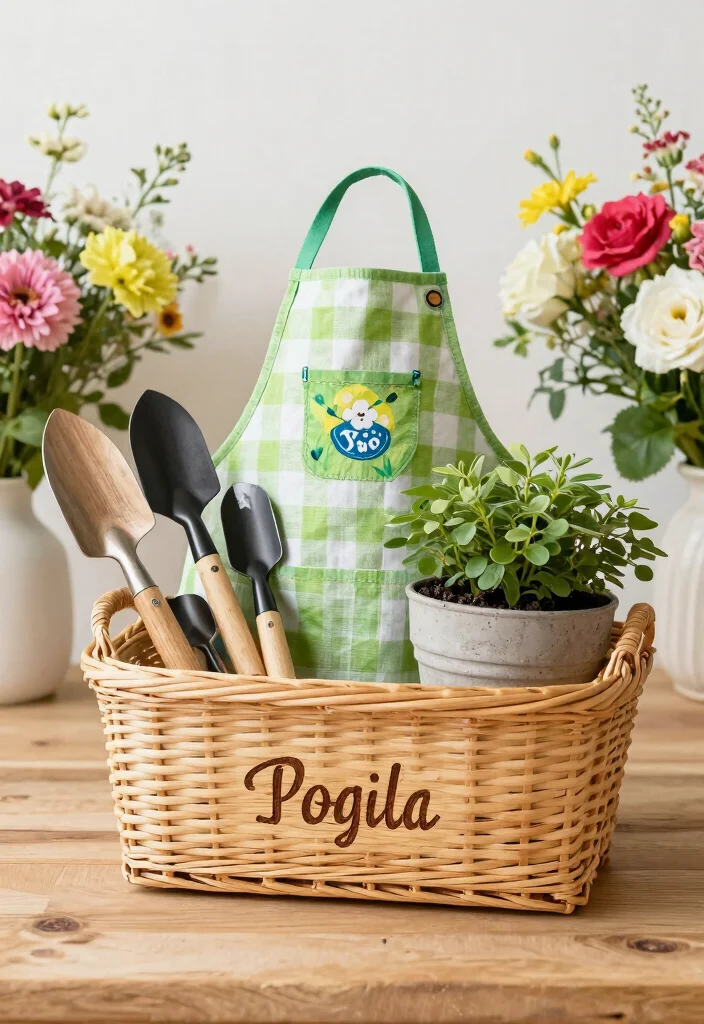 15 Gardening Gift Basket Ideas for the Plant Lover in Your Life - 15. Personalized Gardening Basket 1